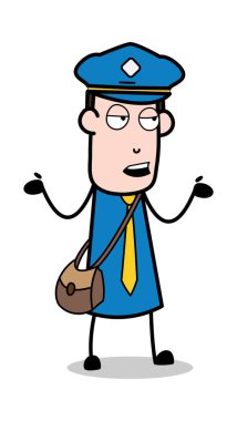 Habersiz-postacı karikatür kurye adam vektör Illustration