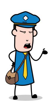 Konuşan Ifade-postacı karikatür kurye adam vector ıllustra