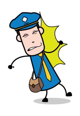 Çarpı-postacı karikatür kurye adam vektör Illustration