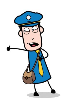 Delme eylem-postacı karikatür kurye adam vektör ıllustratio