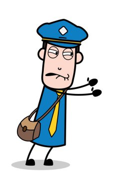 Tutmak için çalışıyor-postacı karikatür kurye Guy vektör Illustration