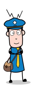 İlgili-postacı karikatür kurye adam vektör Illustration