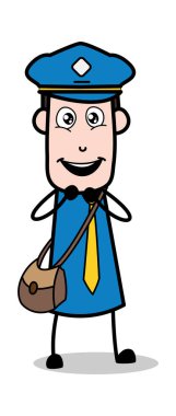 Umut-postacı karikatür kurye adam vektör Illustration