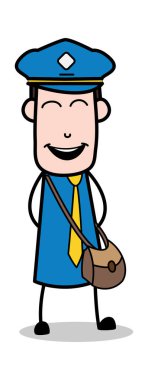 Kahkaha-postacı karikatür kurye adam vektör Illustration