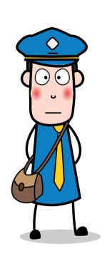 Hitted Face-postacı karikatür kurye adam vektör Illustration