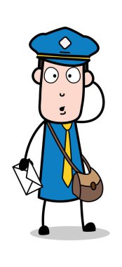 Pişmanlık-postacı karikatür kurye adam vektör Illustration