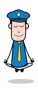 Meditasyon-postacı karikatür kurye adam vektör Illustration