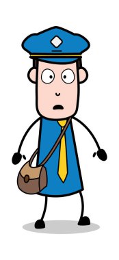 Hayrete-postacı karikatür kurye adam vektör Illustration