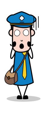 Korkutucu-postacı karikatür kurye adam vektör Illustration