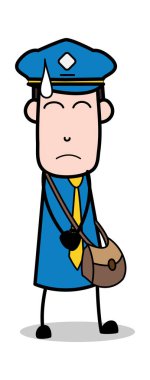 gerek işemek-postacı karikatür kurye adam vektör Illustration