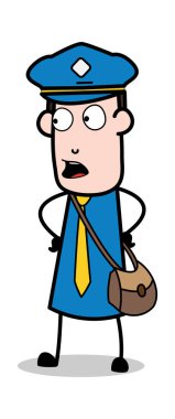 Wonder-postacı karikatür kurye adam vektör Illustration