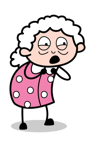 Bondade - Old Cartoon Granny Vector Ilustração —  Vetores de Stock