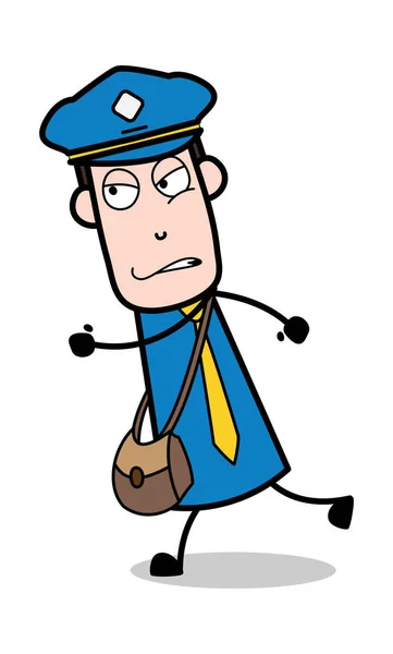 Na-postman cartoon courier Guy vector illustratie — Stockvector