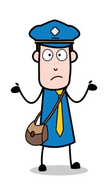 Gösteren boş Hands-postacı karikatür kurye adam vector ıllustr
