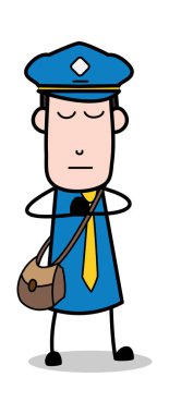 Namaz-postacı karikatür kurye adam vektör Illustration