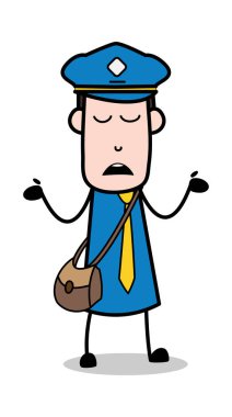 Habersiz-postacı karikatür kurye adam vektör Illustration