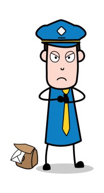 Rage-postacı karikatür kurye adam vektör Illustration