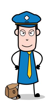 Kurnaz-postacı karikatür kurye adam vektör Illustration