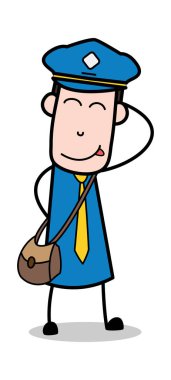 Yaramaz-postacı karikatür kurye adam vektör Illustration