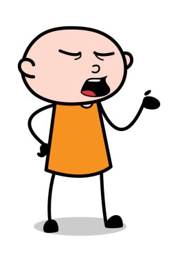 Konuşma sırasında el jest-karikatür hırsız ceza adam vector Ill
