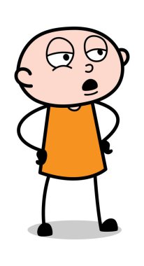 Ciddi Talking-karikatür hırsız ceza adam vektör Illustration