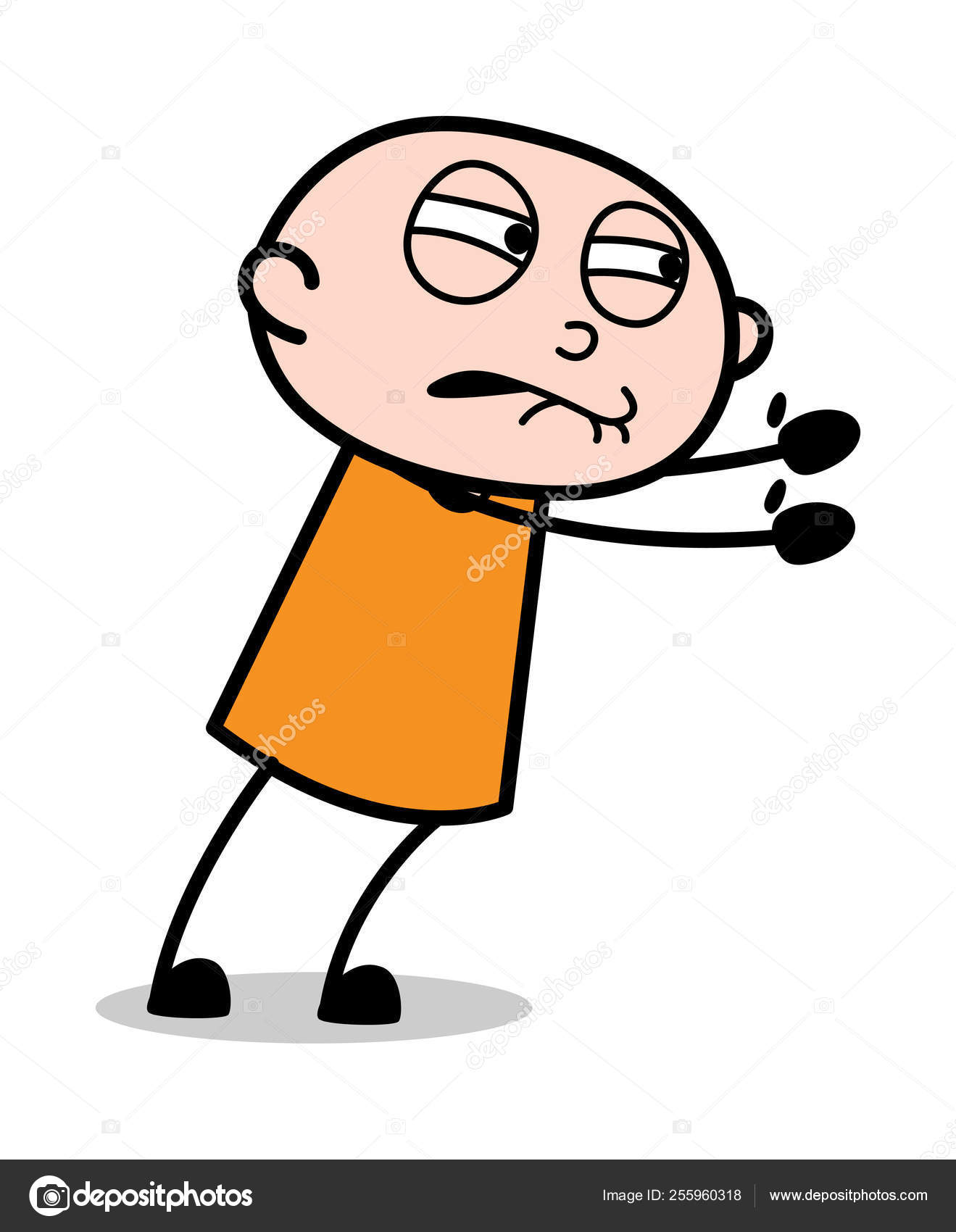 Пытаясь Продавить - Карикатурный Вор В Законе Гай Вектор Векторное.