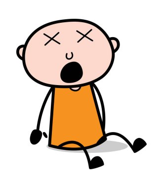 Pain Feeling-karikatür hırsız ceza Guy vektör Illustration