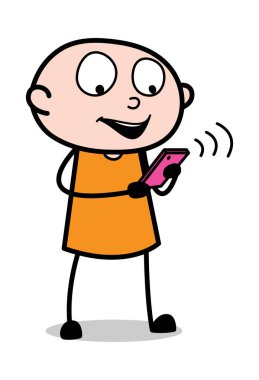 Wi-Fi-karikatür hırsız ceza Guy vektör Illustration kullanma