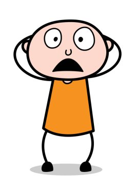 Korkmuş yüz Ifadesi-karikatür hırsız ceza adam vector Illus