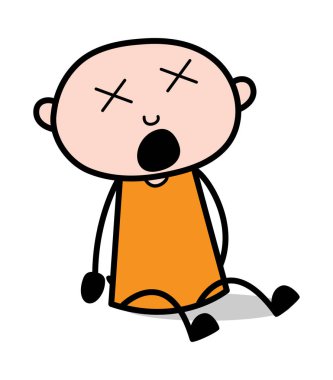 Ağrı çığlık-karikatür hırsız ceza adam vektör ıllustrati