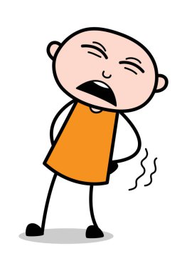 Backache-karikatür hırsız ceza Guy vektör Illustration