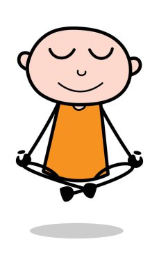 Meditasyon-karikatür hırsız ceza Guy vektör Illustration