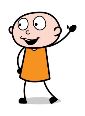 Hello Gesture-karikatür hırsız ceza Guy vektör Illustration