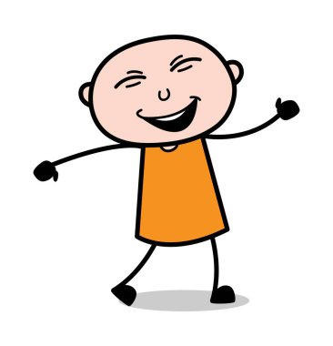 Gülmek-karikatür hırsız ceza adam vektör Illustration