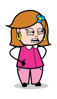 Tahriş konuşmak-Retro çizgi film kadın ev hanımı anne vecto