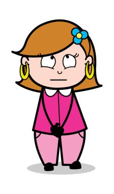 Temiz el-Retro karikatür kadın ev hanımı anne vektör Illustr