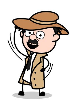 Dans-Retro karikatür polis Ajan Dedektif vektör ıllustrati