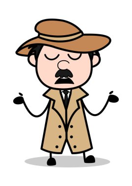 Suçsuz-Retro karikatür polis ajanı Dedektif vector ıllustra