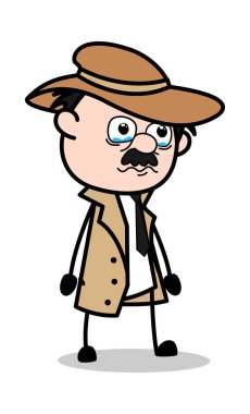Cry olacak-Retro karikatür polis ajanı Dedektif vector ıllustra