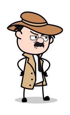 Hayal kırıklığına uğrattı-Retro karikatür polis Ajan Dedektif vector Illus