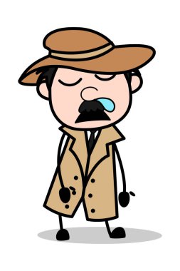 Rahatlatıcı-Retro karikatür polis Ajan Dedektif vector ıllustrat