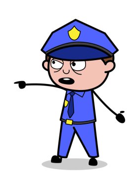 Jest ile gösterilen-Retro COP polis vektör Illustration