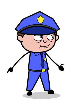 Hafif gülümseyen-Retro polis polis vektör Illustration