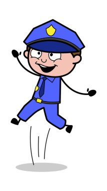 Atlama-Retro polis polis vektör Illustration