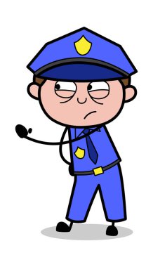 Gösterilen tokat-Retro COP polis vektör Illustration