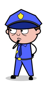 Düşünme-Retro polis polis vektör Illustration