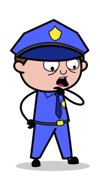 Düşünce-Retro polis polis vektör Illustration