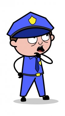 Düşünme jest-Retro polis polis vektör Illustration