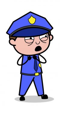 Vücut dili-Retro COP polis vektör Illustration