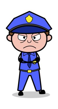 Öfkeli Mood-Retro COP polis vektör Illustration